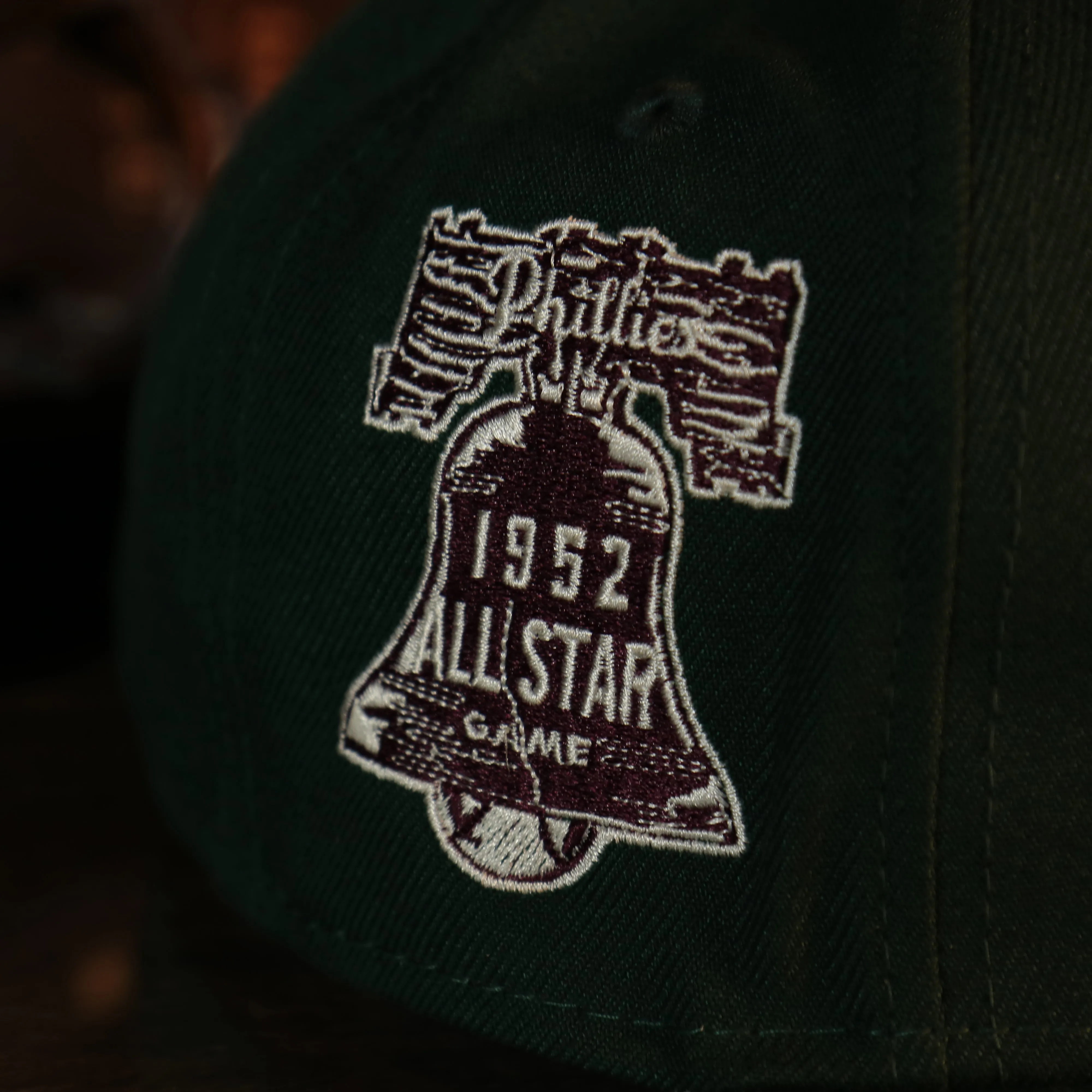 Philadelphia Phillies Cooperstown 1952 All Star Game Side Patch Maroon UV 59Fifty Fitted Cap | Vintage Christmas Movie Pack