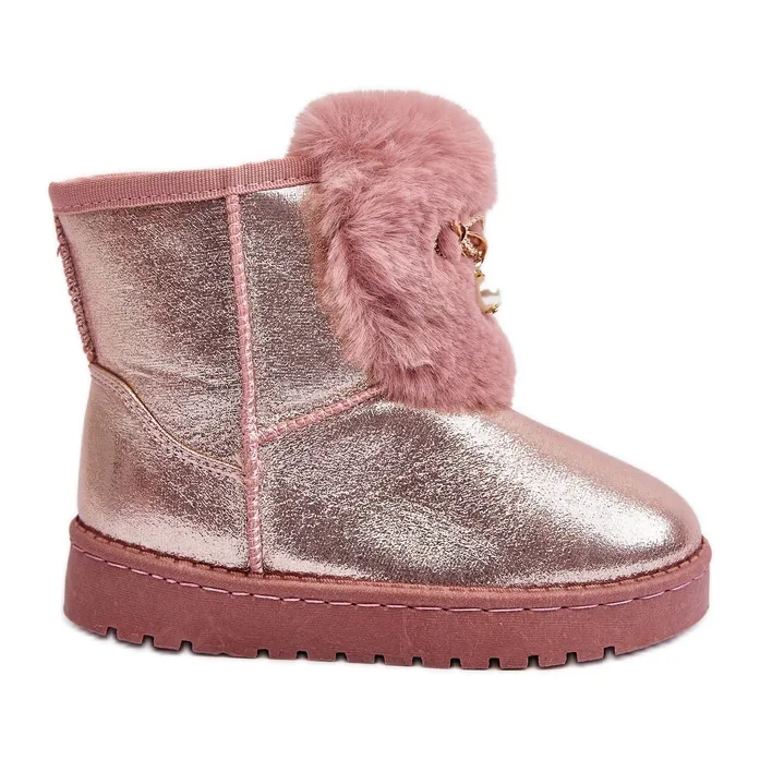 Pink Hasiba Children's Snow Boots Lined With Fur