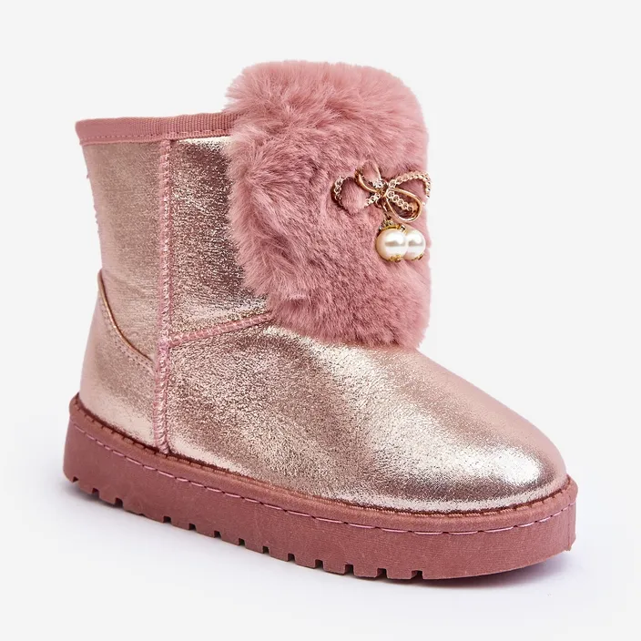 Pink Hasiba Children's Snow Boots Lined With Fur