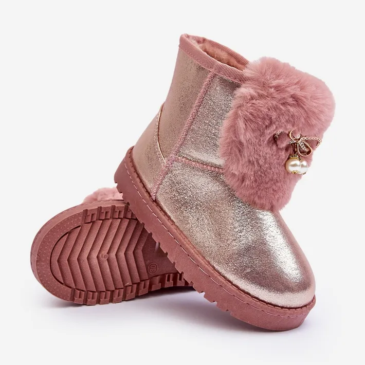 Pink Hasiba Children's Snow Boots Lined With Fur