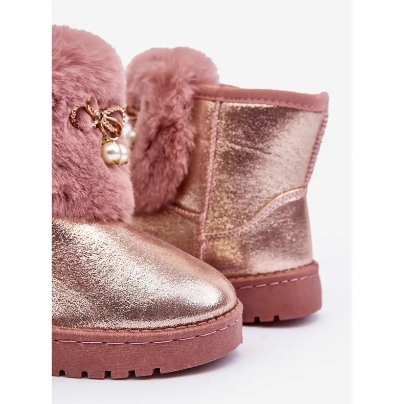 Pink Hasiba Children's Snow Boots Lined With Fur