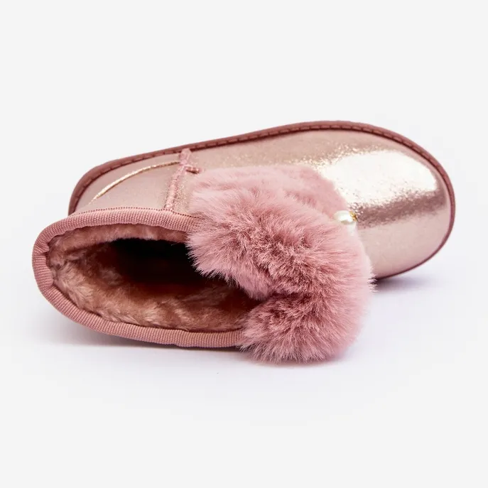 Pink Hasiba Children's Snow Boots Lined With Fur