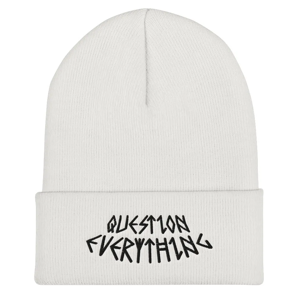 QUESTION EVERYTHING CUFFED BEANIE