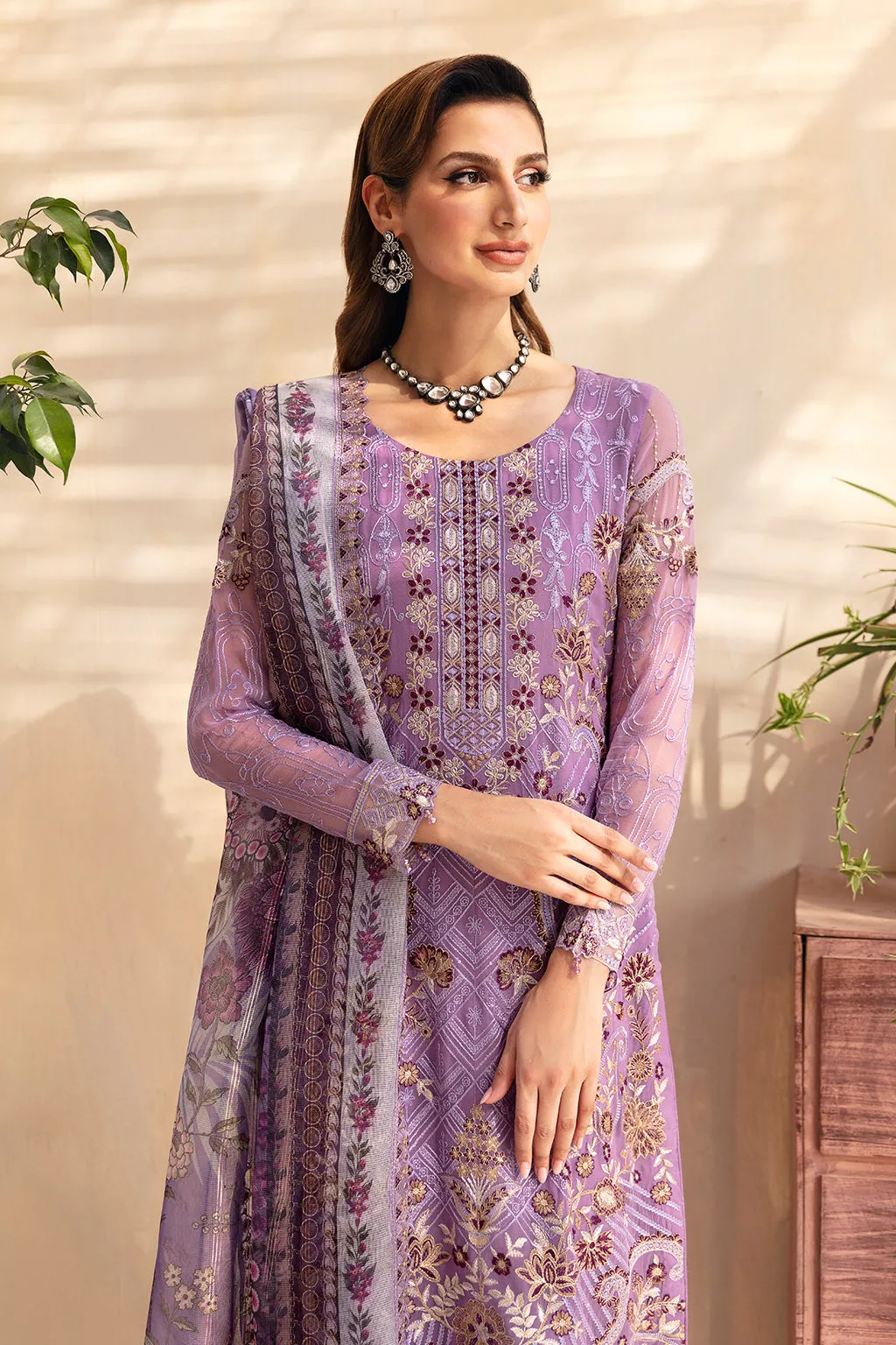 Ramsha Chevron Vol-09 Embroidered Chiffon Unstitched 3Pc Suit A-906