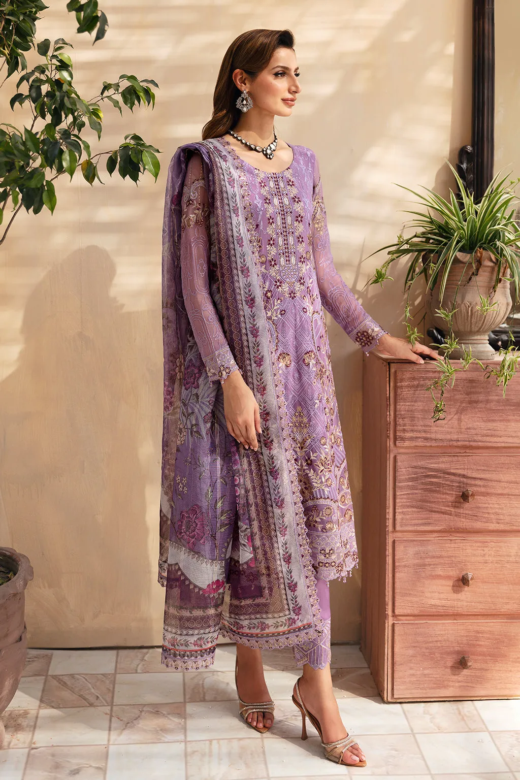 Ramsha Chevron Vol-09 Embroidered Chiffon Unstitched 3Pc Suit A-906