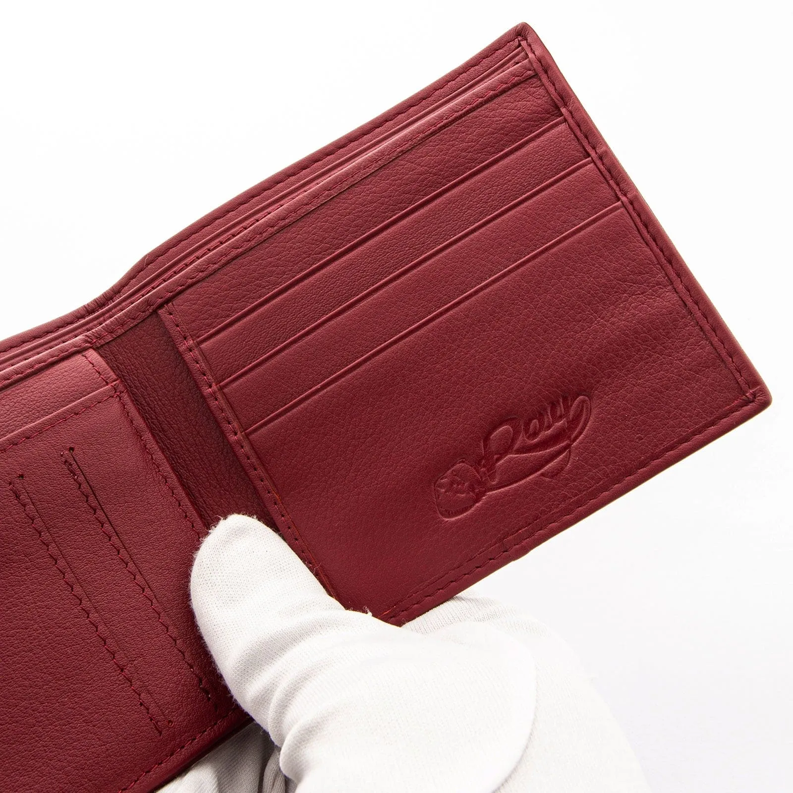 Red Burgundy Genuine Stingray Skin Leather Wallet