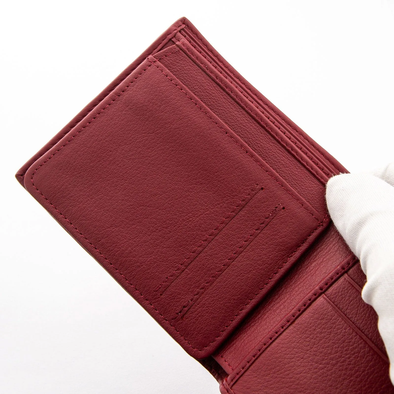 Red Burgundy Genuine Stingray Skin Leather Wallet