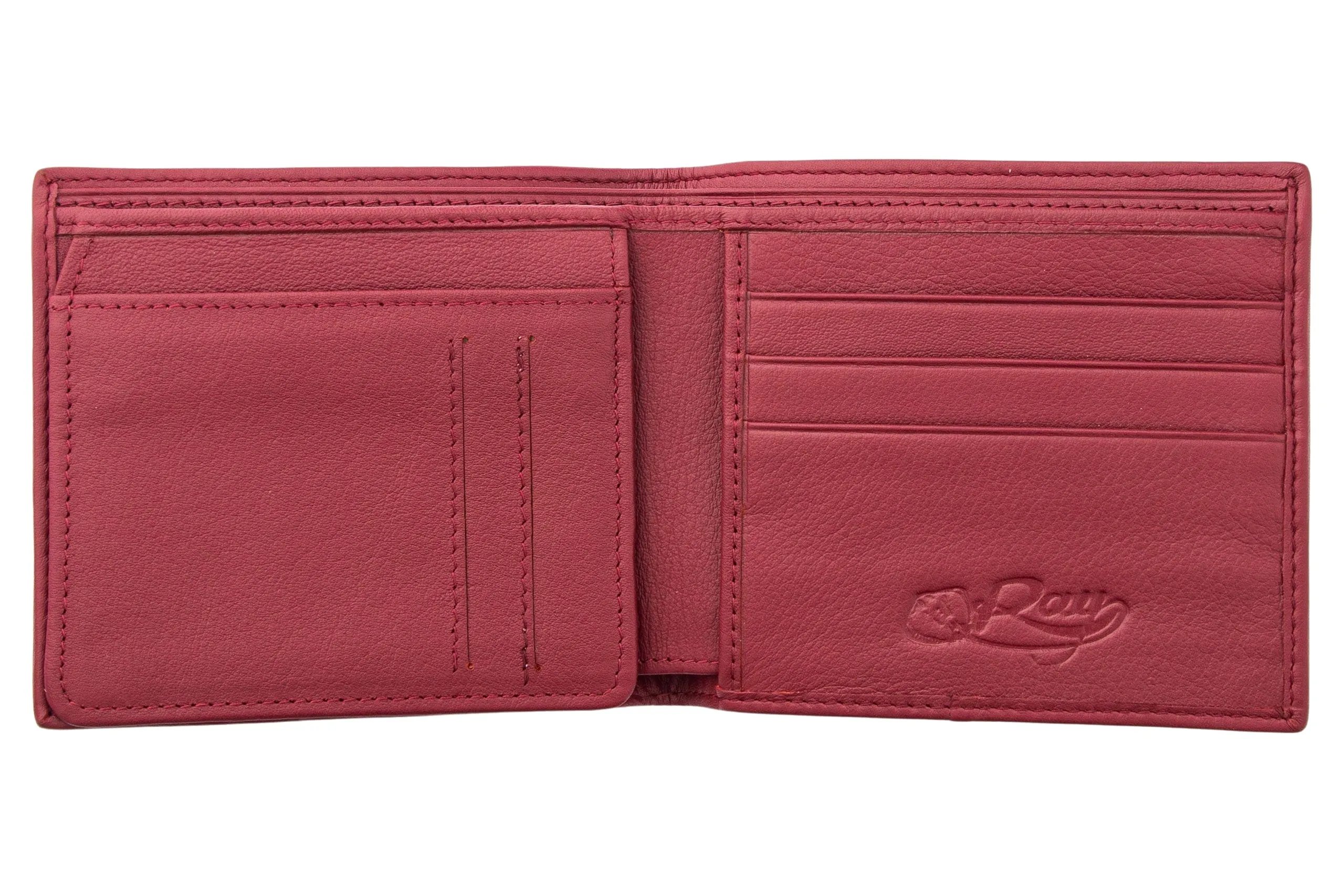 Red Burgundy Genuine Stingray Skin Leather Wallet