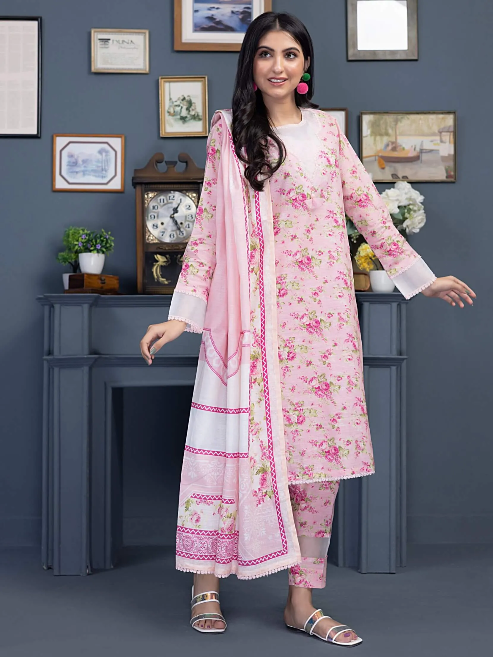 Regalia Identic Separates Printed Khaddar Unstitched 3Pc Suit ISK2-05