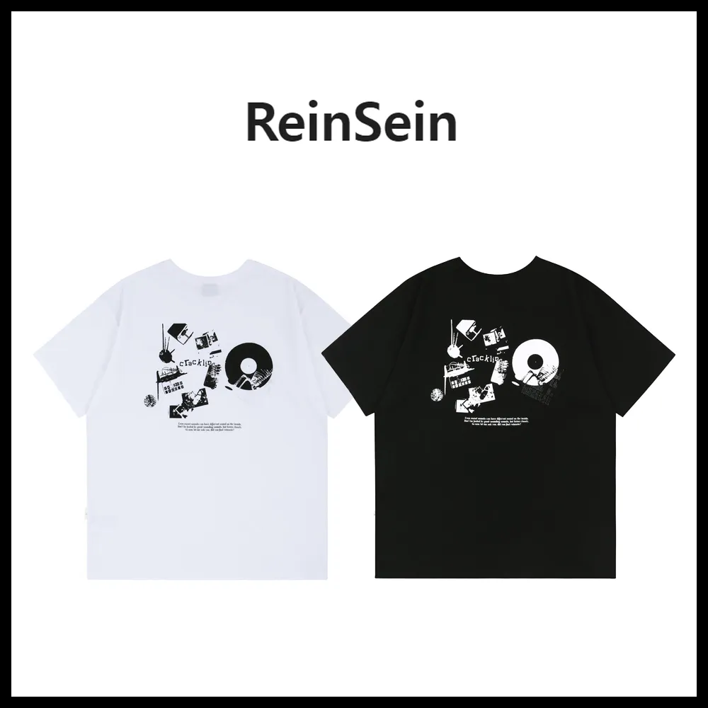 ReinSein  |Crew Neck Unisex Short Sleeves Oversized Logo