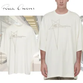 RICK OWENS  |Crew Neck Unisex Street Style Cotton Short Sleeves Oversized