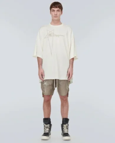 RICK OWENS  |Crew Neck Unisex Street Style Cotton Short Sleeves Oversized