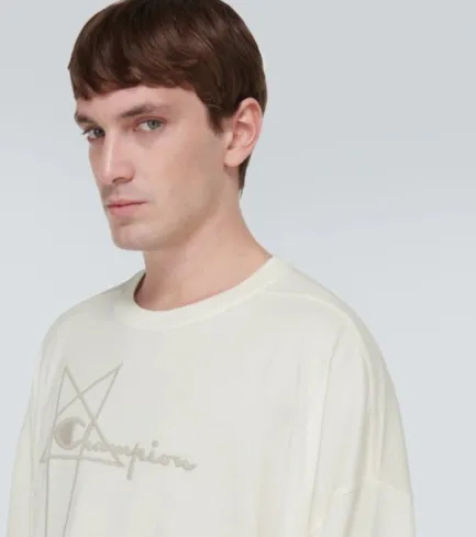 RICK OWENS  |Crew Neck Unisex Street Style Cotton Short Sleeves Oversized