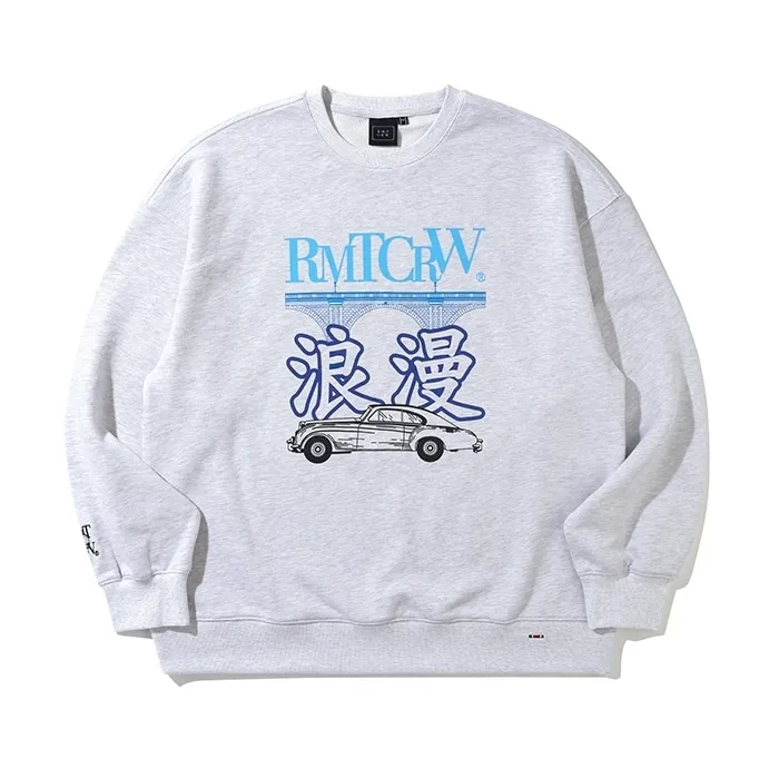 ROMANTIC CROWN  |Unisex Street Style Oversized Logo Sweatshirts