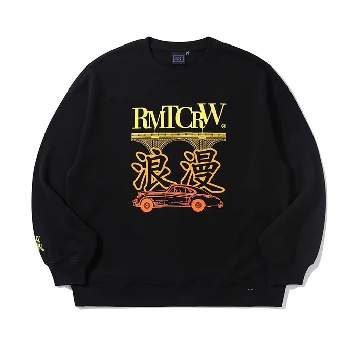 ROMANTIC CROWN  |Unisex Street Style Oversized Logo Sweatshirts