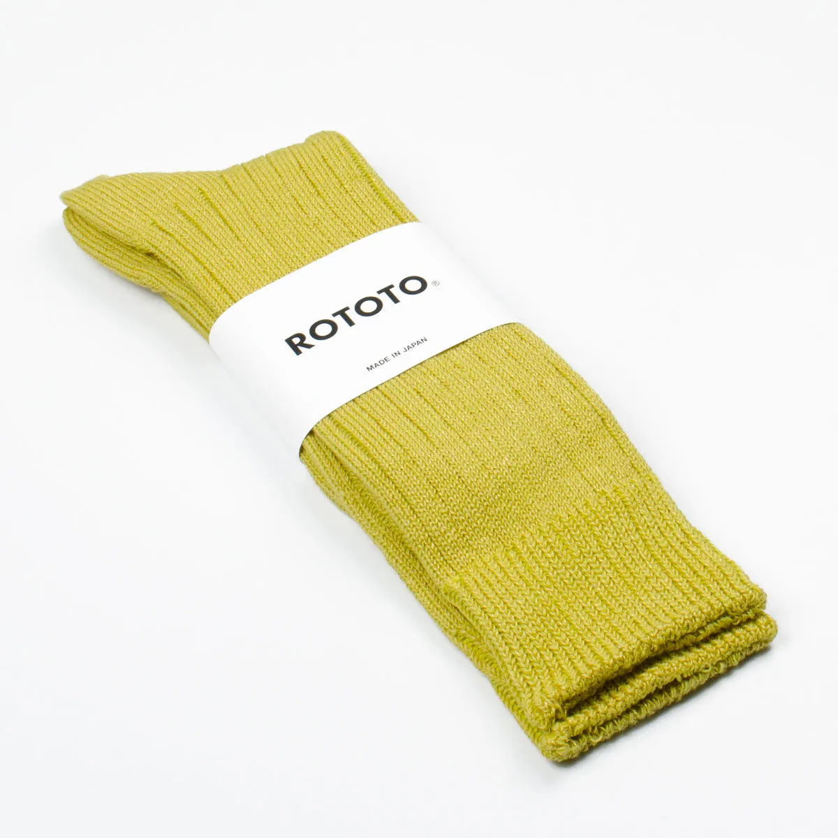 RoToTo - Linen Cotton Rib Socks - Yellow