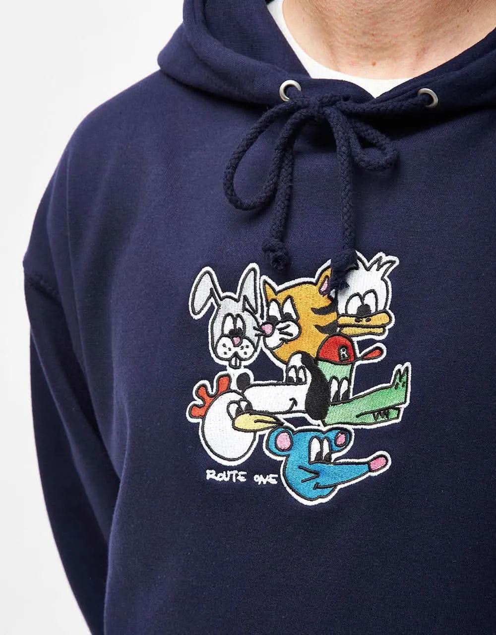 Route One Animal Gang Pullover Hoodie - Oxford Navy