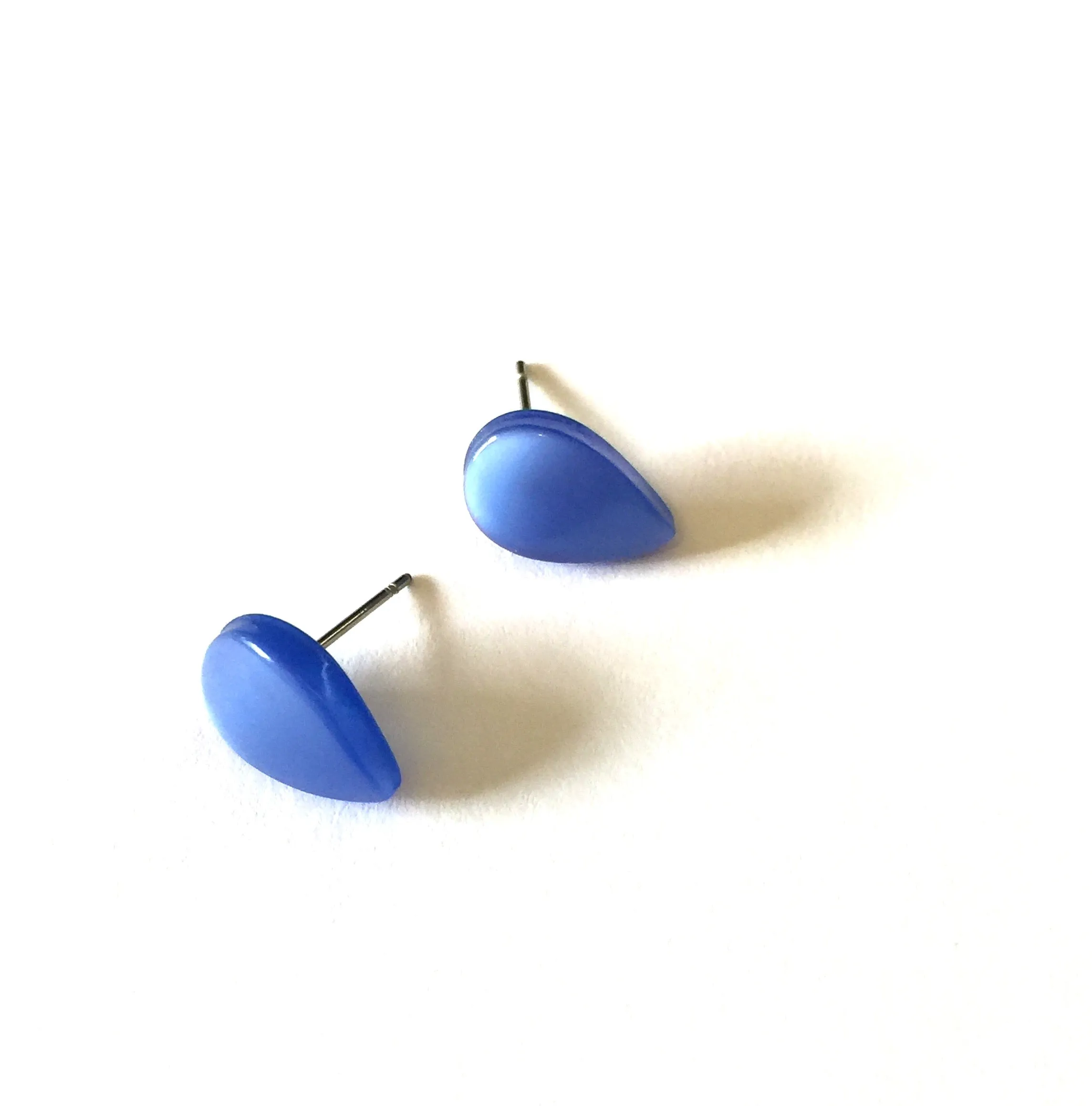 Royal Blue Moonglow Teardrop Stud Earrings