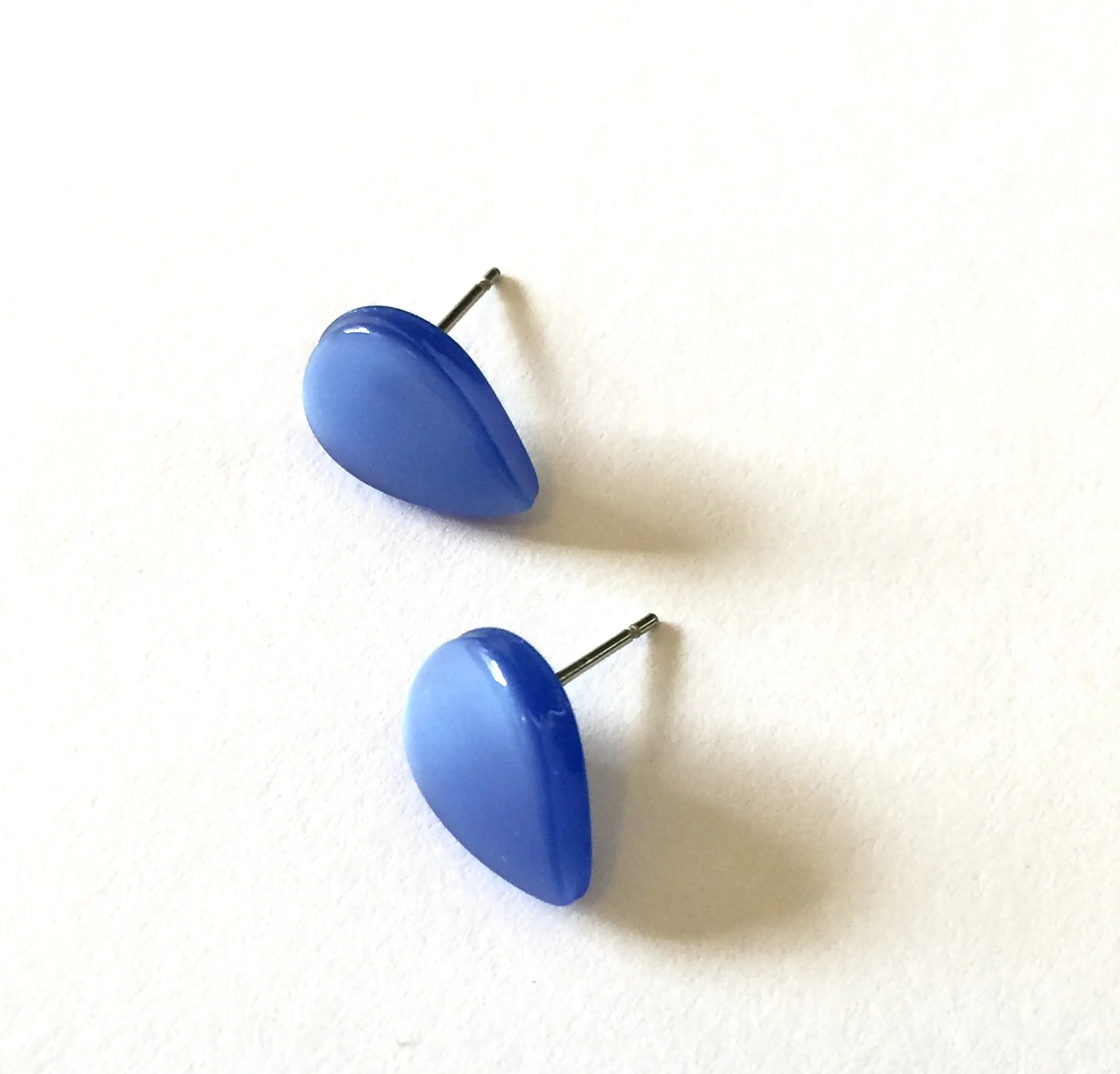 Royal Blue Moonglow Teardrop Stud Earrings