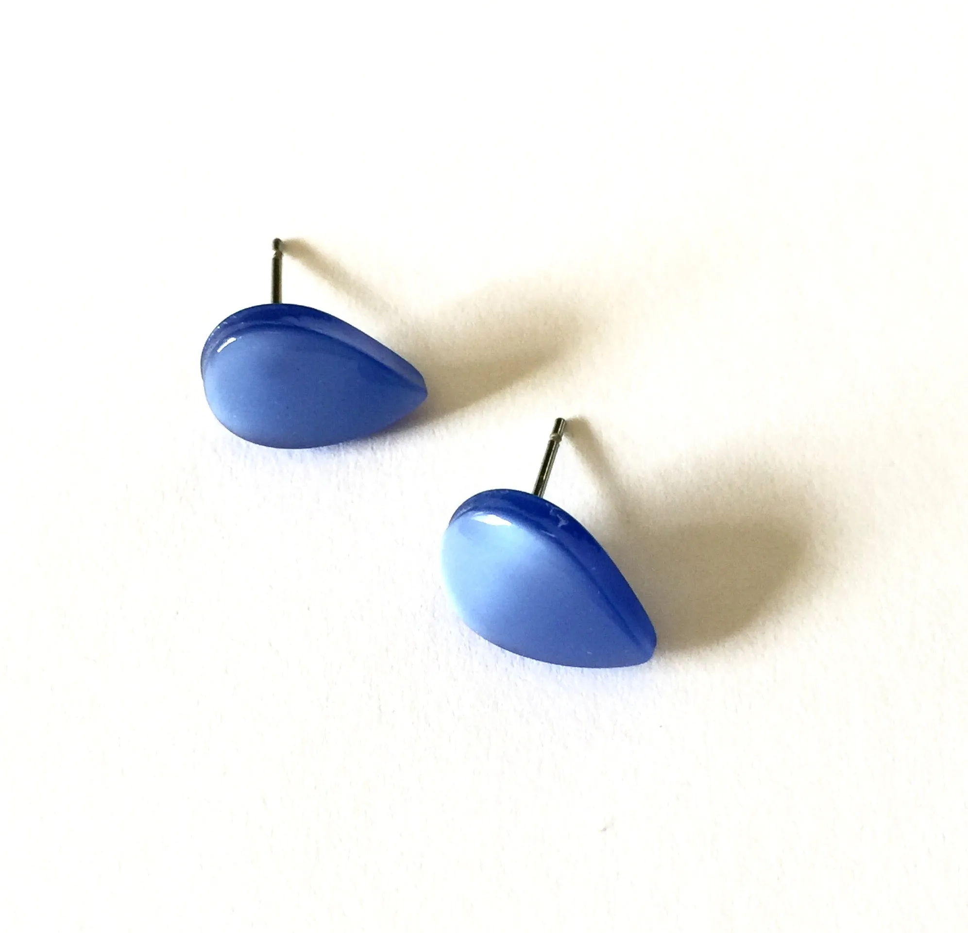 Royal Blue Moonglow Teardrop Stud Earrings