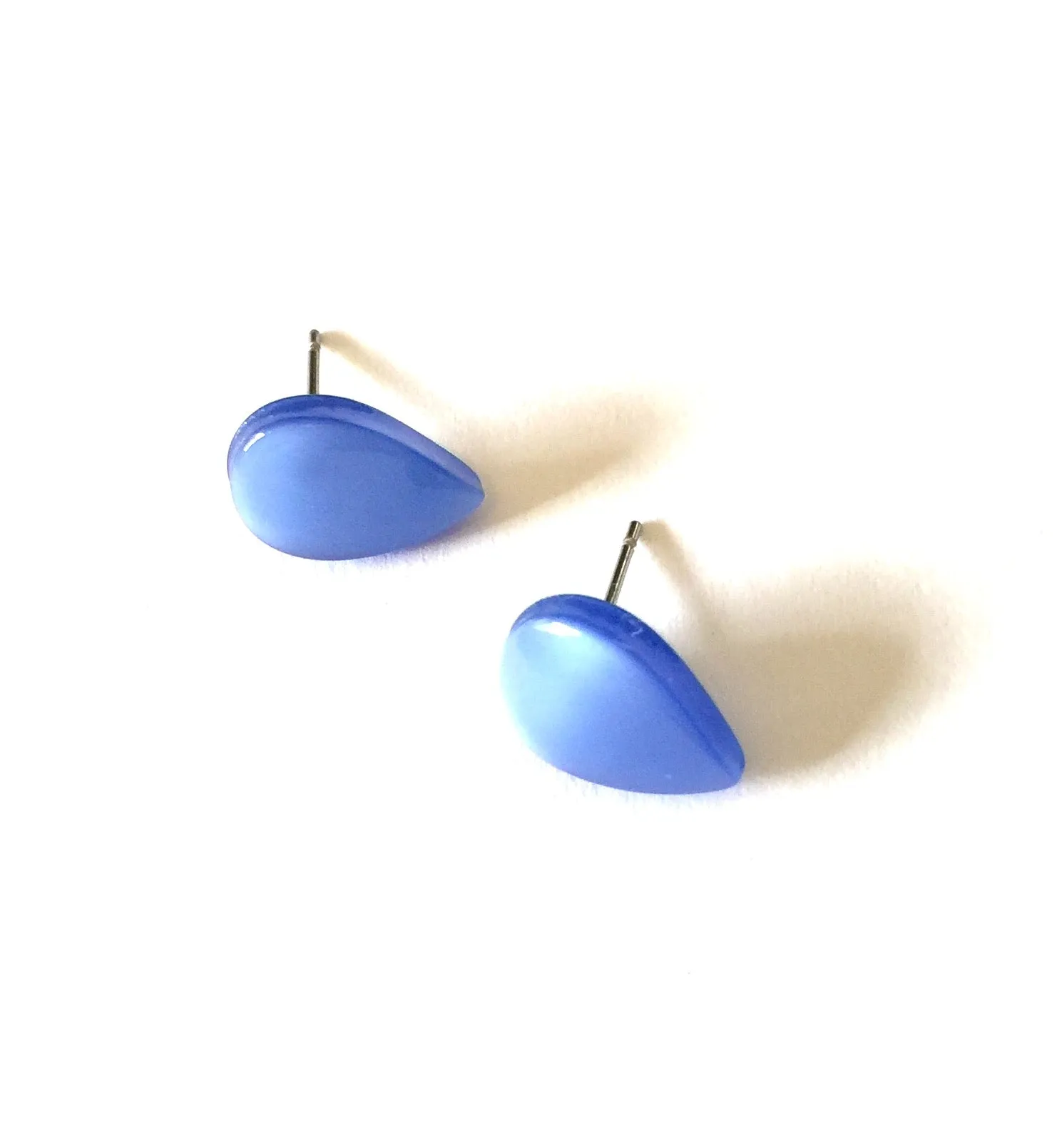 Royal Blue Moonglow Teardrop Stud Earrings