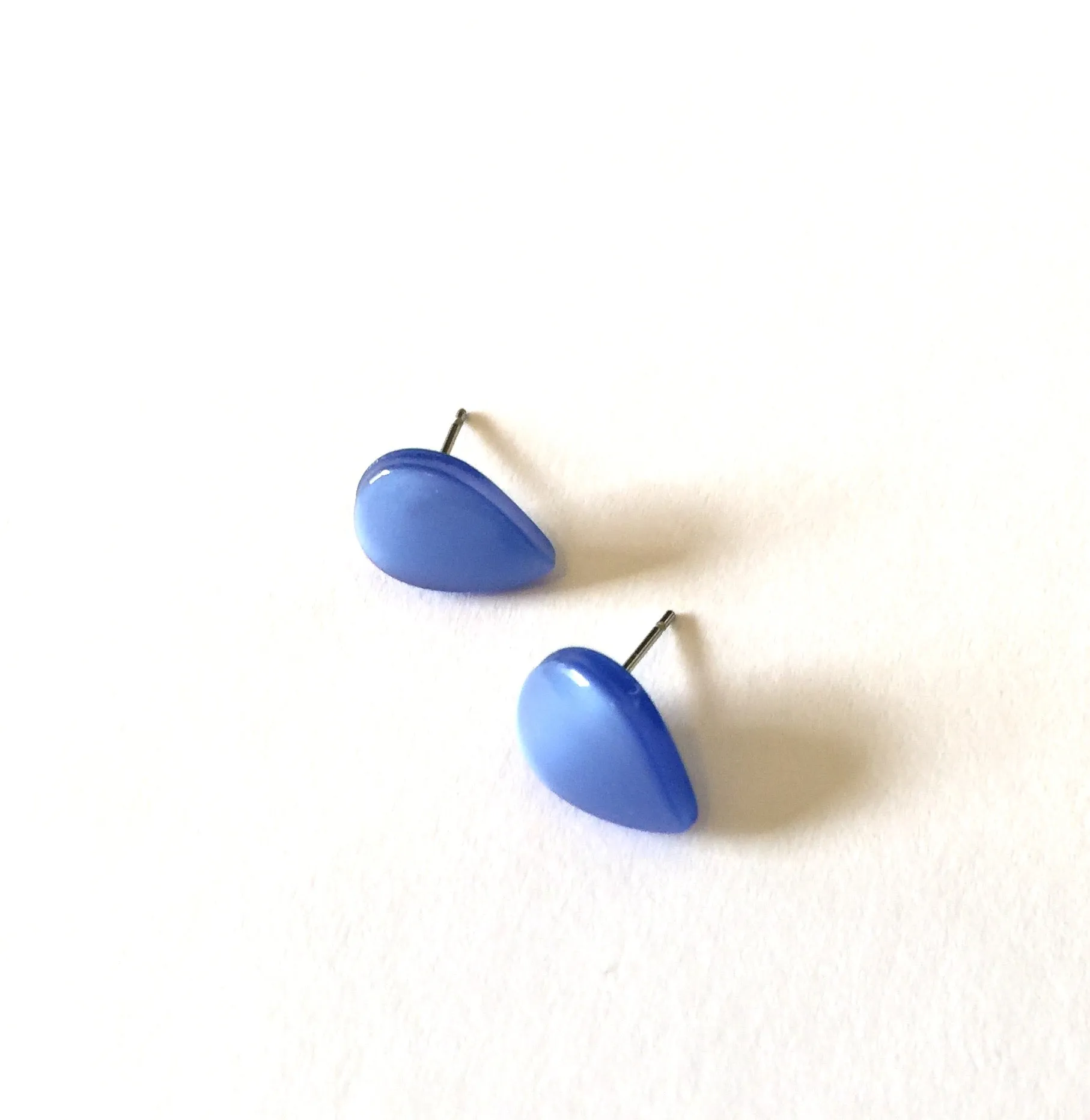 Royal Blue Moonglow Teardrop Stud Earrings