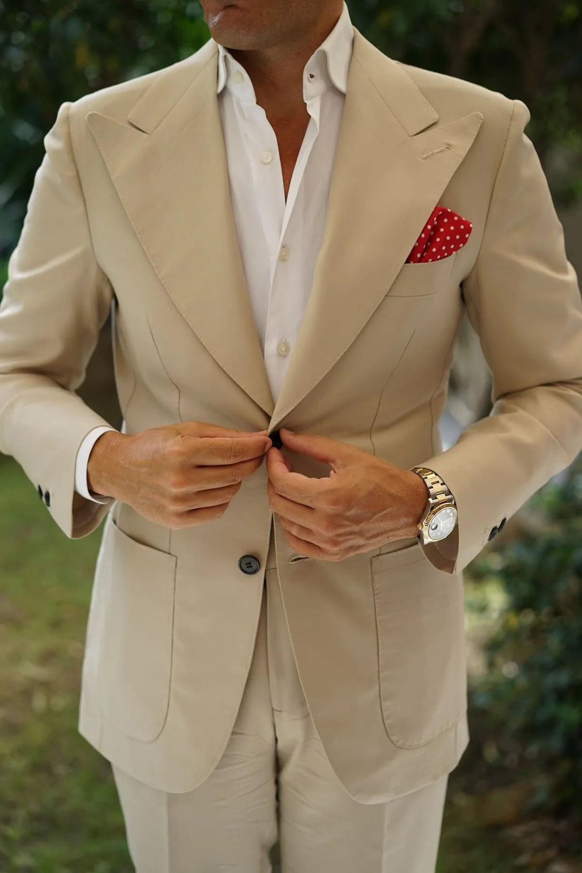 Royal Red Polka Dots Pocket Square