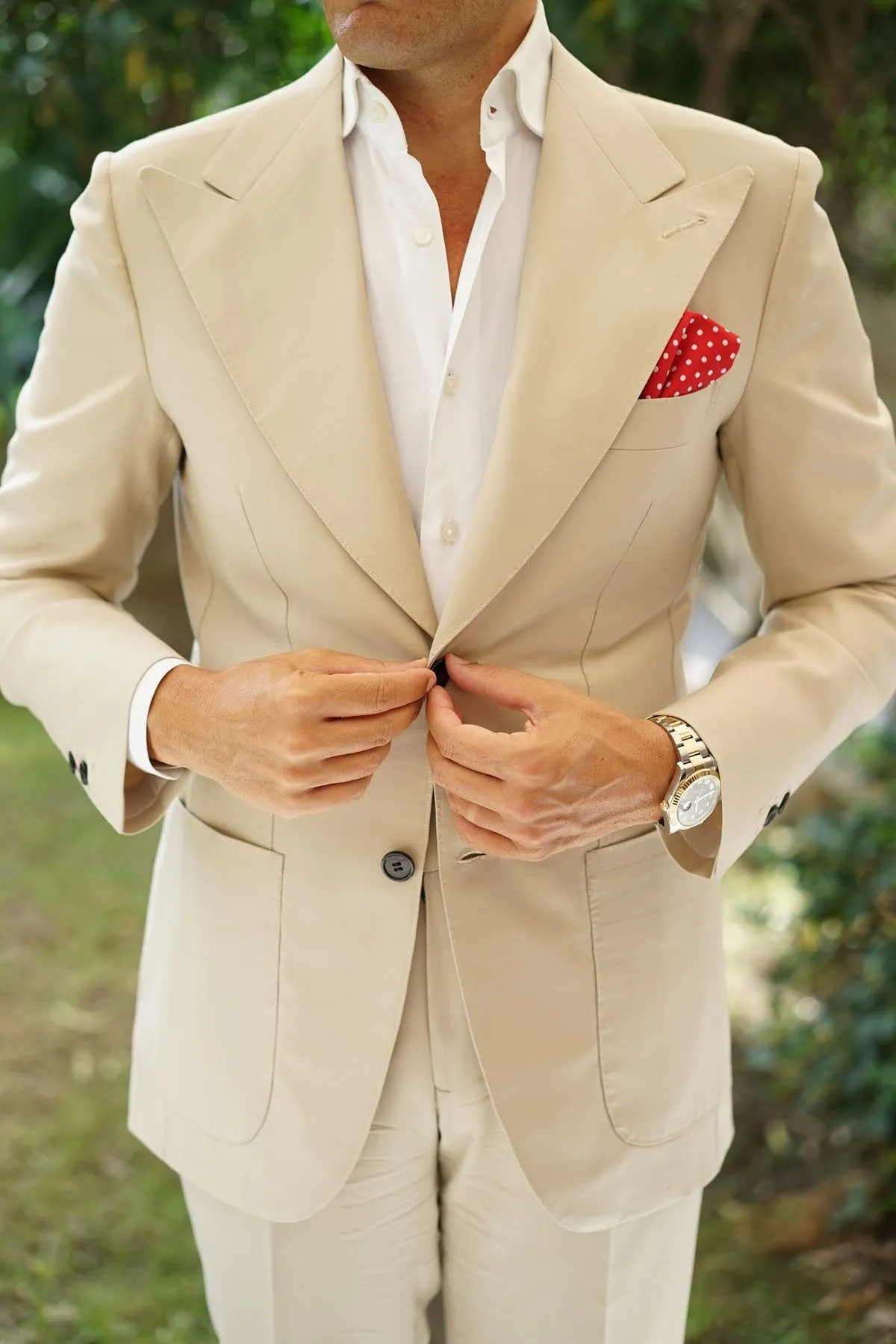 Royal Red Polka Dots Pocket Square