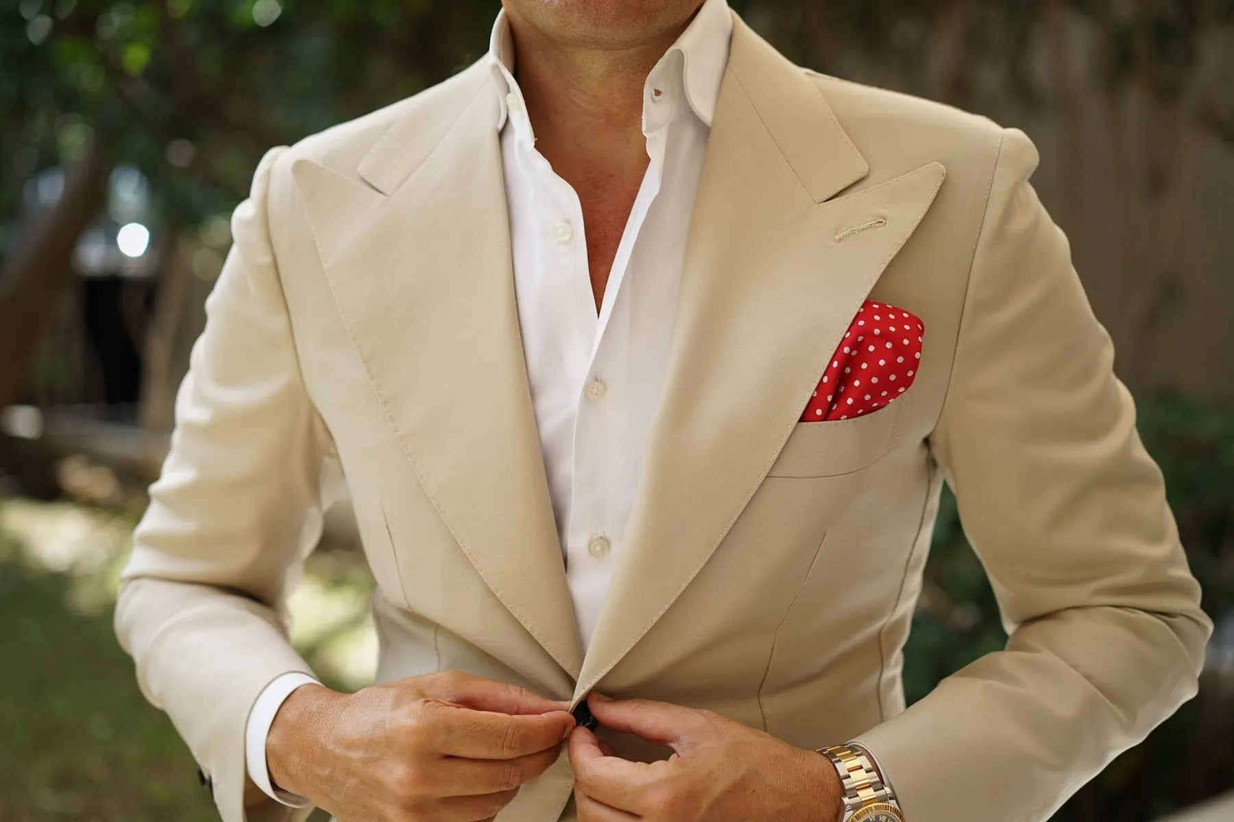 Royal Red Polka Dots Pocket Square