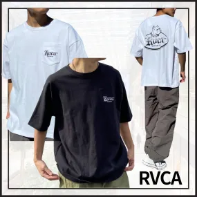 RVCA  |Crew Neck Unisex Street Style Plain Cotton Short Sleeves