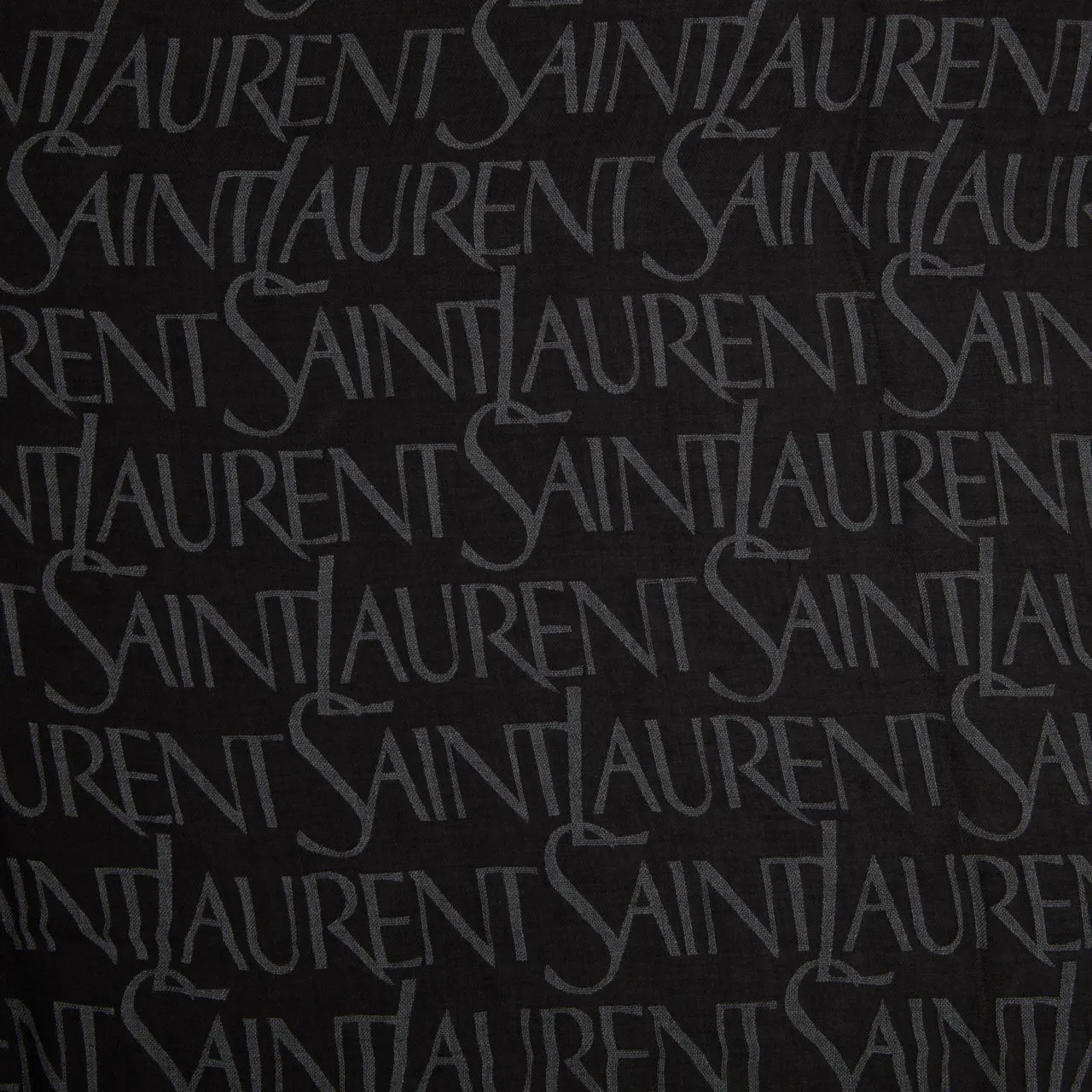 SAINT LAURENT Monogram Logo Scarf - Grey