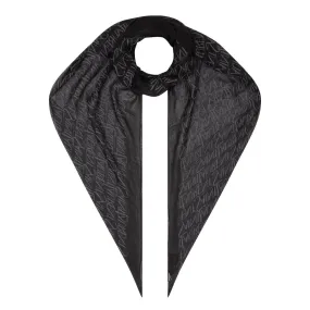 SAINT LAURENT Monogram Logo Scarf - Grey