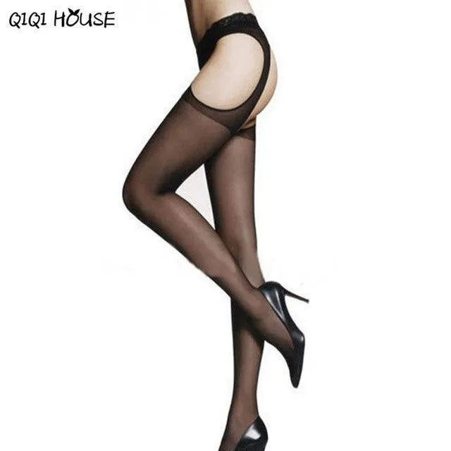 Sexy Lingerie Women Jacquard Pierced Nonslip Convenient Stockings Racy Pantyhose Sous Vetement Femme Sexy#B830 SM6