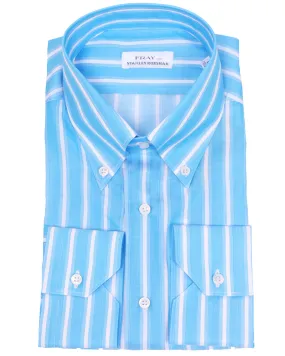 Sky Blue and White Striped Boston Sportshirt