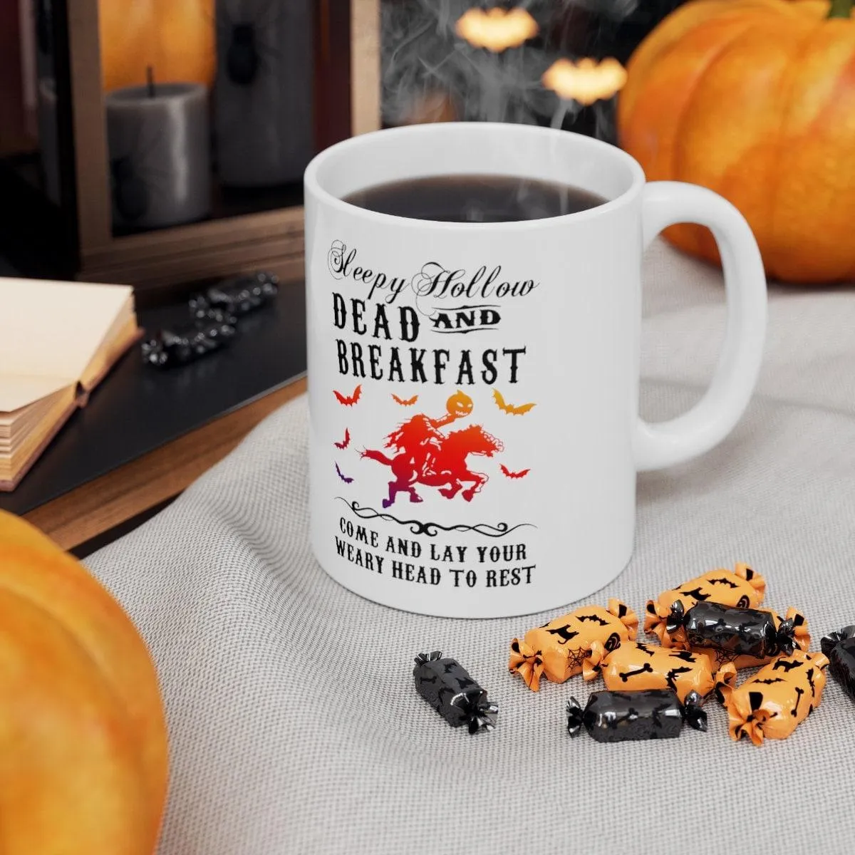 Sleepy Hollow Coffee Mug, Fall Halloween Mug, Spooky Season Mug, Scary Pumpkin Mug, Dead and Breakfast, Cute Halloween Mug, Hocu