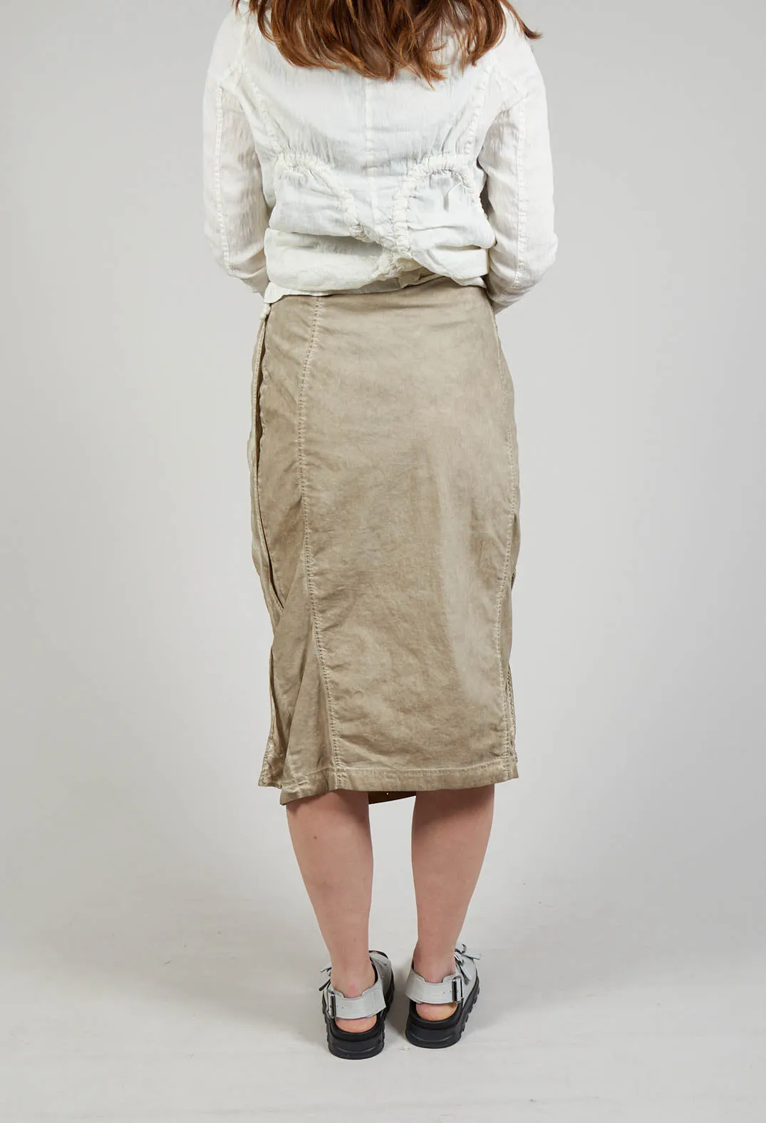 Stitch Pencil Skirt in Straw Cloud