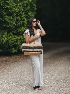 Stripe Straw Bag