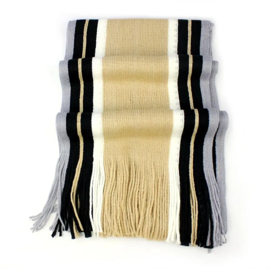 Style ly Korean Casual Warm Stripe Cashmeres Knitting Man Leisure Scarf Sunshine