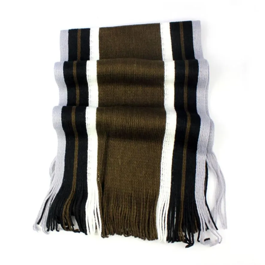 Style ly Korean Casual Warm Stripe Cashmeres Knitting Man Leisure Scarf Sunshine