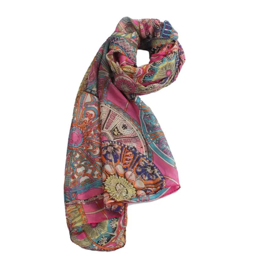 Style Women Girl Chiffon Printed Silk Long Soft Scarf Shawl Scarf Sunshine