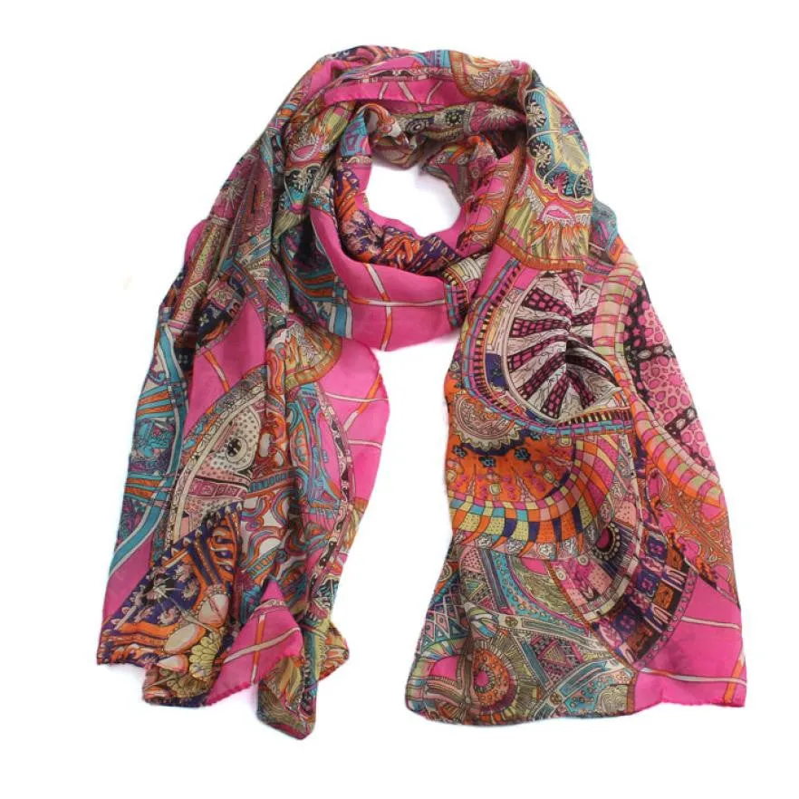 Style Women Girl Chiffon Printed Silk Long Soft Scarf Shawl Scarf Sunshine