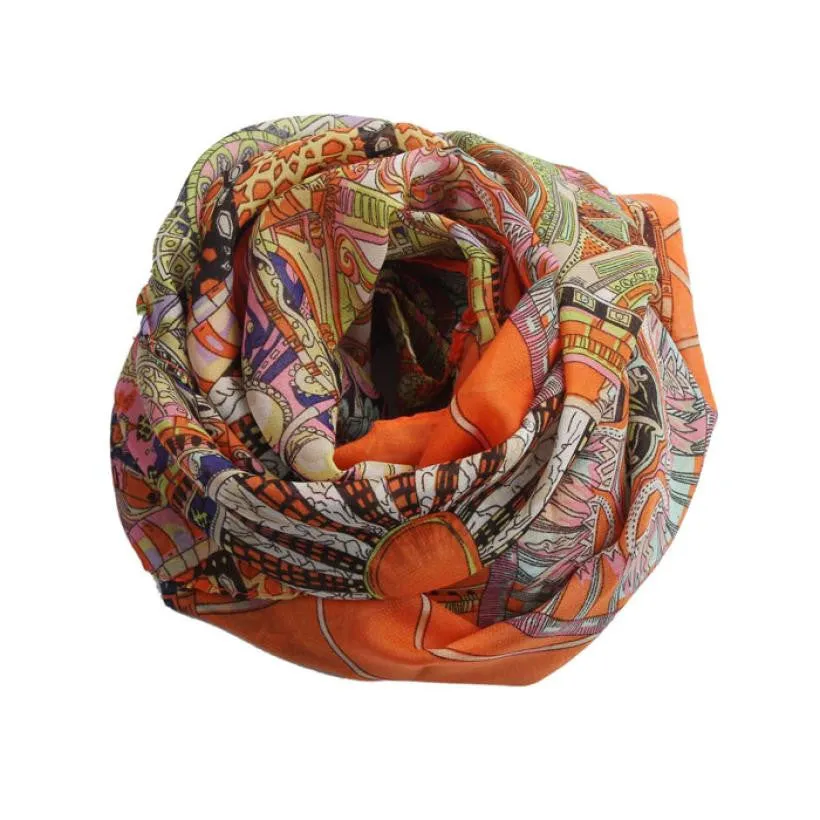 Style Women Girl Chiffon Printed Silk Long Soft Scarf Shawl Scarf Sunshine