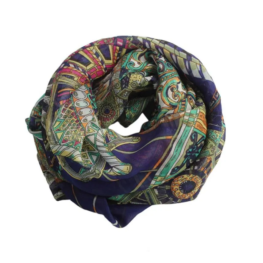 Style Women Girl Chiffon Printed Silk Long Soft Scarf Shawl Scarf Sunshine