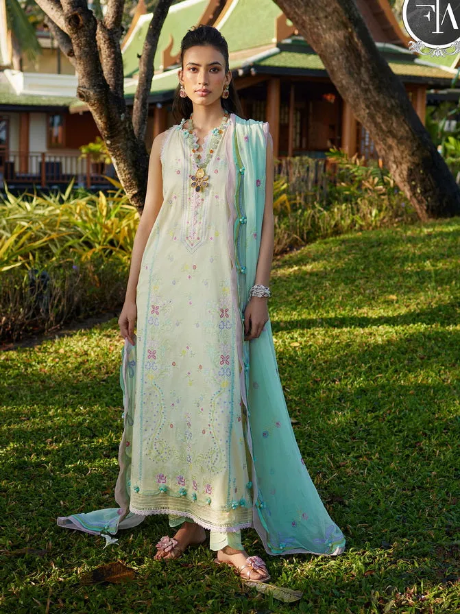 Suay by Farah Talib Aziz Embroidered Lawn Unstitched 3Pc Suit FTA-12 Vaia Yellow