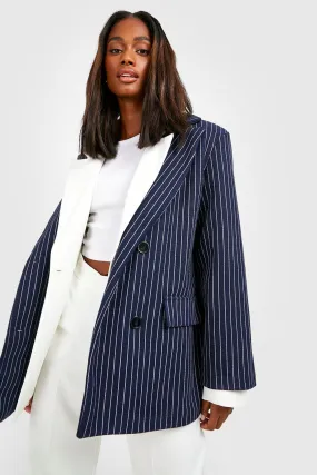 Super Oversized Pinstripe Wool Blazer