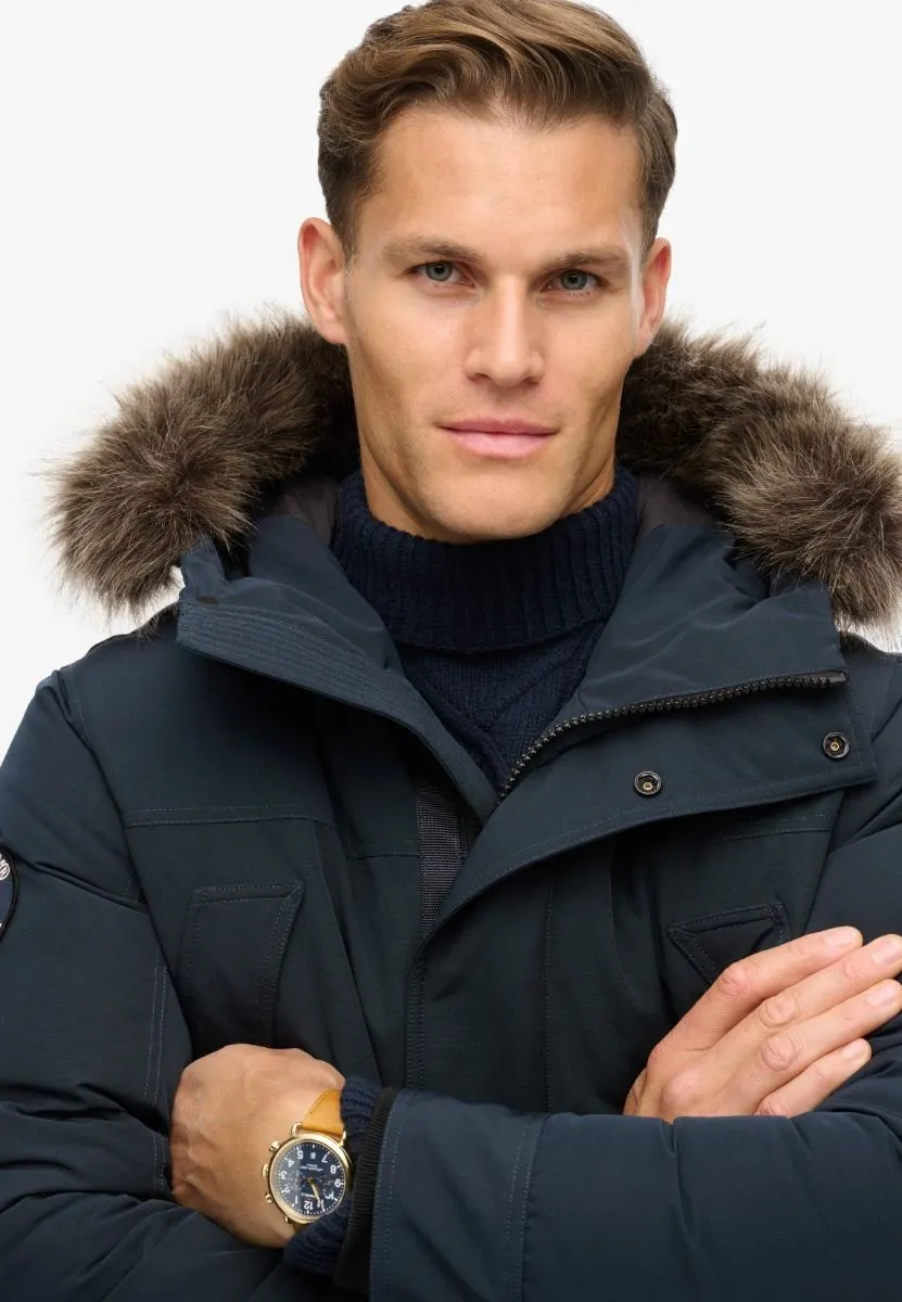 Superdry Everest Faux Fur Parka Jacket Eclipse Navy