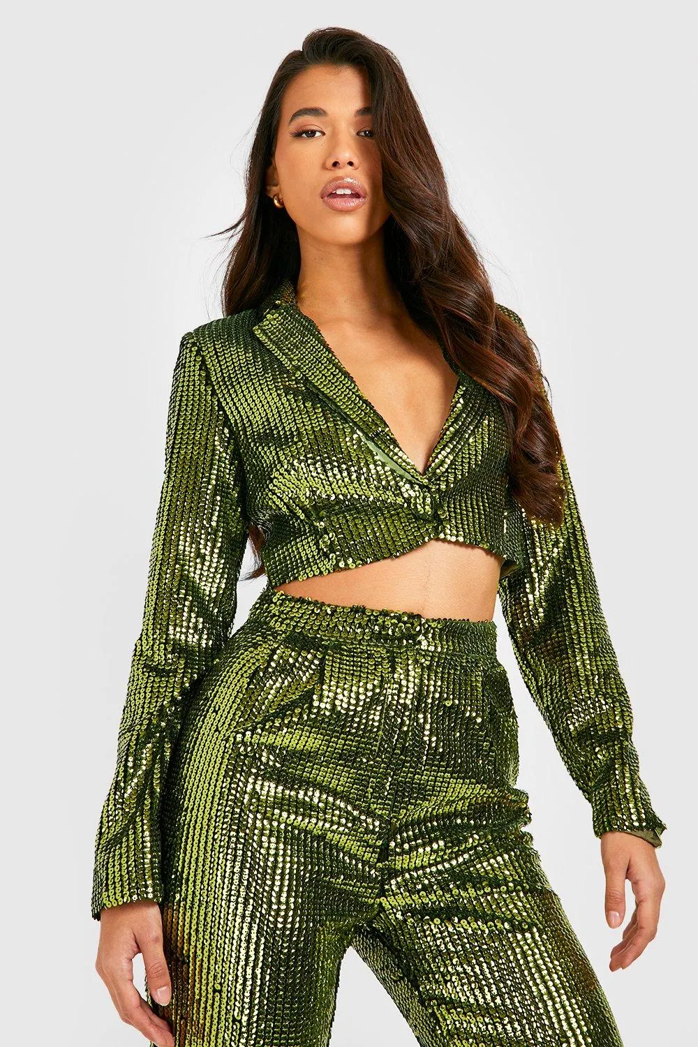 Tall Sequin Cropped Blazer