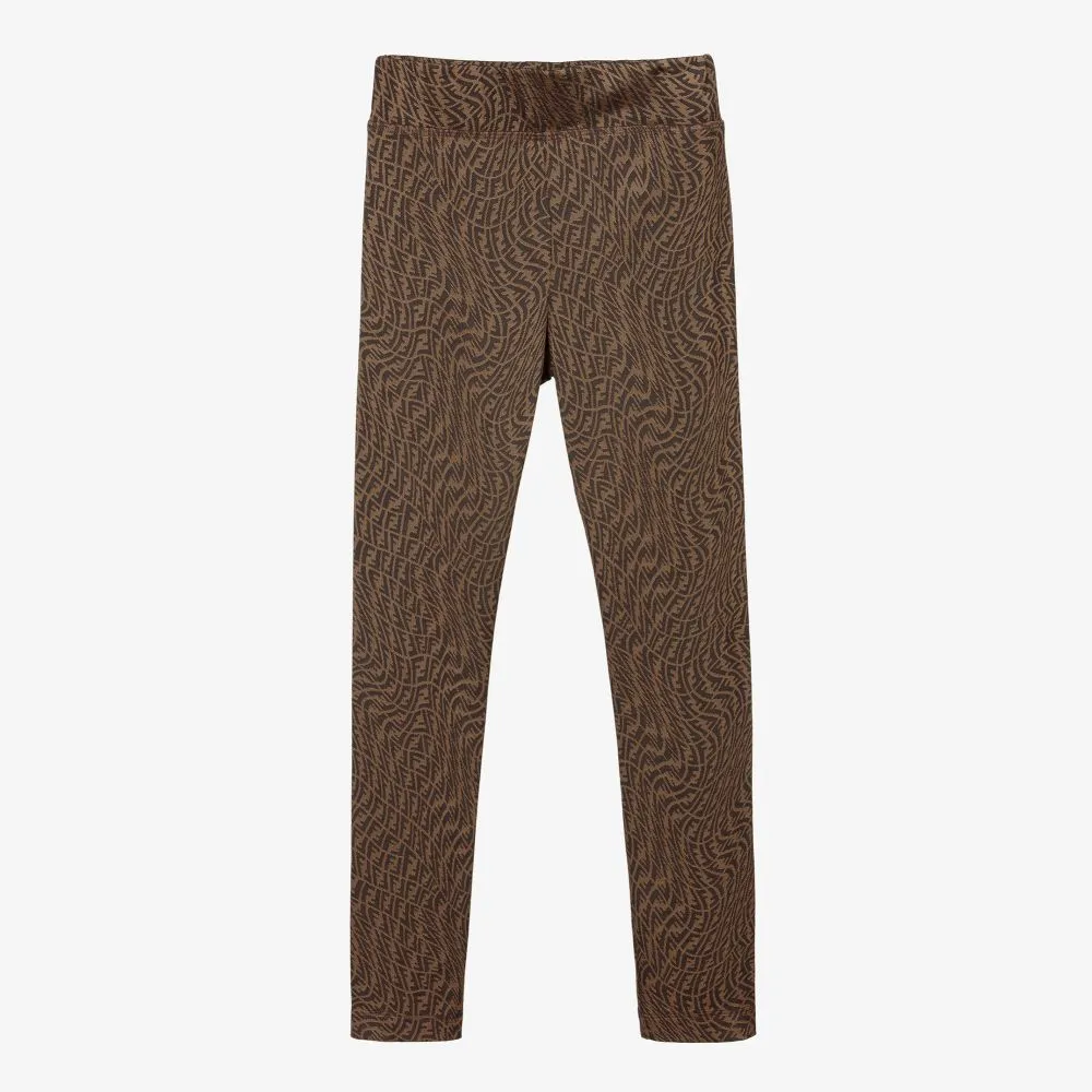 Teen Brown FF Logo Leggings