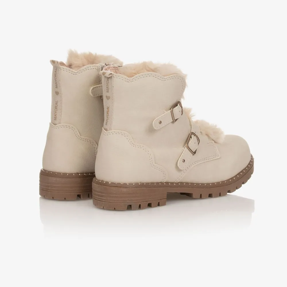 Teen Ivory Faux Suede Boots