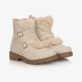 Teen Ivory Faux Suede Boots